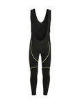 Hosszú kerékpáros nadrág kantárral - FLEX WINTER - fekete/zöld