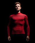 BIOTEX Hosszú ujjú kerékpáros póló - 3D TURTLENECK - piros