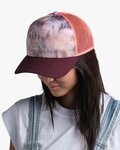 BUFF Kerékpáros sapka - TRUCKER DERAMA - bordó/narancssárga