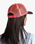BUFF Kerékpáros sapka - TRUCKER DERAMA - bordó/narancssárga