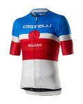 CASTELLI Rövid ujjú kerékpáros mez - MILANO - fehér/kék/piros