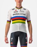 CASTELLI Rövid ujjú kerékpáros mez - QUICK-STEP 2022 COMPETIZIONE - szivárványos/fehér