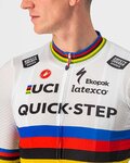 CASTELLI Rövid ujjú kerékpáros mez - QUICK-STEP 2022 COMPETIZIONE - szivárványos/fehér