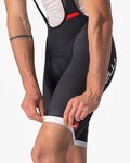 CASTELLI Rövid kerékpáros nadrág kantárral - COMPETIZIONE KIT - fekete/ezüst