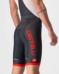 CASTELLI Rövid kerékpáros nadrág kantárral - COMPETIZIONE KIT - fekete/piros