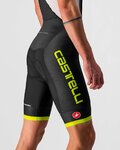 CASTELLI Rövid kerékpáros nadrág kantárral - COMPETIZIONE KIT - sárga/fekete