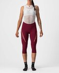 CASTELLI 3/4-es kerékpáros nadrág kantár nélkül - VELOCISSIMA 3 LADY  - rózsaszín/bordó