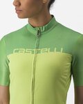 CASTELLI Rövid ujjú kerékpáros mez - VELOCISSIMA LADY - zöld/sárga