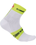 CASTELLI Klasszikus kerékpáros zokni - FREE 6 - fehér/sárga
