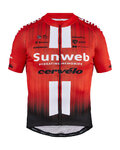 Rövid ujjú kerékpáros mez - SUNWEB 2019 - fekete/piros/fehér