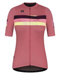 GOBIK Rövid ujjú kerékpáros mez - STARK LADY - bordó/rózsaszín/sárga
