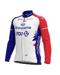 ALÉ Hosszú ujjú kerékpáros mez - GROUPAMA FDJ 2021 - piros/kék/fehér
