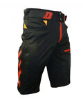 HAVEN Rövid kerékpáros nadrág kantár nélkül - SINGLETRAIL HMS - fekete/piros
