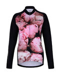 HOLOKOLO Hosszú ujjú kerékpáros mez - PEONY LADY WINTER - fekete/rózsaszín