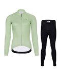 HOLOKOLO Hosszú kerékpáros mez és nadrág - PHANTOM LADY WINTER - világoszöld/fekete