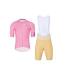 HOLOKOLO Rövid kerékpáros mez rövidnadrággal - VICTORIOUS - bézs/rózsaszín