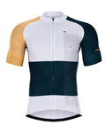 HOLOKOLO Rövid ujjú kerékpáros mez - ENGRAVE - fehér/sárga/kék