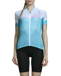 MONTON Rövid ujjú kerékpáros mez - YULO LADY - fehér/világoskék