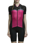 MONTON Rövid ujjú kerékpáros mez - YULO LADY - fekete/rózsaszín