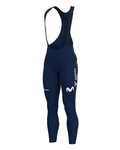 ALÉ Hosszú kerékpáros nadrág kantárral - MOVISTAR 2021 WINTER - kék