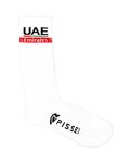 PISSEI Klasszikus kerékpáros zokni - UAE TEAM EMIRATES 2024 RACE - fehér