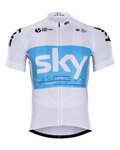 Rövid ujjú kerékpáros mez - SKY 2018 KIDS - világoskék/fehér
