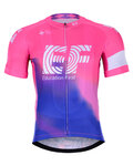 BONAVELO Rövid ujjú kerékpáros mez - EDUCATION FIRST 2019 - kék/rózsaszín