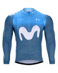 BONAVELO Hosszú ujjú kerékpáros mez - MOVISTAR 2020 WINTER - kék/fehér