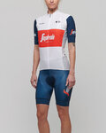 BONAVELO Rövid kerékpáros mez rövidnadrággal - TREK 2021 - fehér/kék/piros