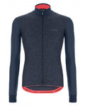 SANTINI Hosszú ujjú kerékpáros mez - COLORE PURO WINTER - kék