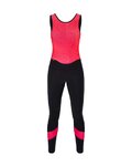 SANTINI Hosszú kerékpáros nadrág kantárral - CORAL BENGAL LADY - rózsaszín/fekete