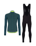 SANTINI Kerékpáros téli szett - COLORE PURO+OMNIA - fekete/zöld