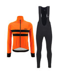 SANTINI Kerékpáros téli kabát és nadrág - COLORE HALO + LAVA - narancssárga/fekete