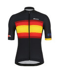 SANTINI Rövid ujjú kerékpáros mez - LA VUELTA 2019 - fekete/sárga/piros