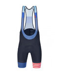 SANTINI Rövid kerékpáros nadrág kantárral - LA VUELTA 2021 - kék