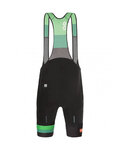 SANTINI Rövid kerékpáros nadrág kantárral - LA VUELTA 2021 - fekete/zöld