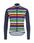 SANTINI Kerékpáros szélálló dzseki - LA VUELTA 2021 SINTX - kék/színes