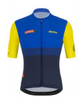 SANTINI Rövid ujjú kerékpáros mez - LA VUELTA 2021 - sárga/kék