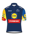 SANTINI Rövid ujjú kerékpáros mez - LIDL TREK 2024 KIDS - sárga/piros/kék