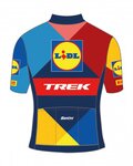 SANTINI Rövid ujjú kerékpáros mez - LIDL TREK 2024 KIDS - sárga/piros/kék