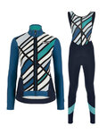 SANTINI Kerékpáros téli szett - CORAL R. LADY WINTER - fekete/kék