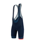 SANTINI Rövid kerékpáros nadrág kantárral - KARMA MILLE - kék/fekete