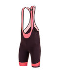 SANTINI Rövid kerékpáros nadrág kantárral - KARMA MILLE - bordó/rózsaszín