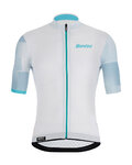 SANTINI Rövid ujjú kerékpáros mez - MITO SPILLO - világoskék/fehér