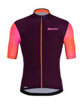 SANTINI Rövid ujjú kerékpáros mez - MITO SPILLO - narancssárga/bordó/rózsaszín