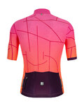 SANTINI Rövid ujjú kerékpáros mez - TONO PURO - rózsaszín/bordó/narancssárga