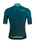SANTINI Rövid ujjú kerékpáros mez - TONO PURO - kék/türkiz