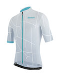 SANTINI Rövid ujjú kerékpáros mez - TONO PURO - fehér/világoskék