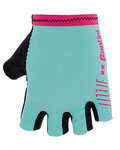 SANTINI Kerékpáros kesztyű rövid ujjal - LUCE - rózsaszín/türkiz