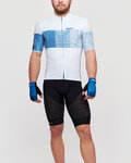 SANTINI Rövid kerékpáros mez rövidnadrággal - TONO FRECCIA - fekete/fehér/kék